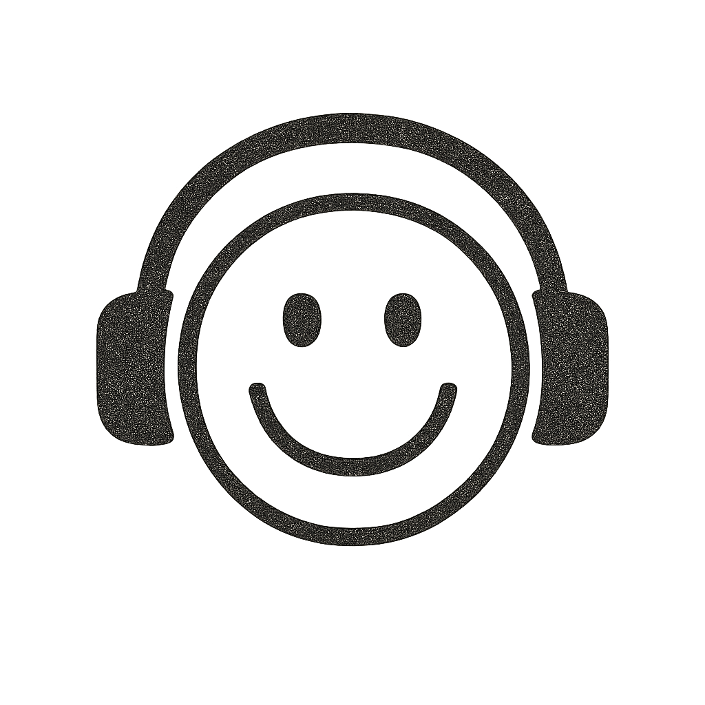 Smiley with headphones